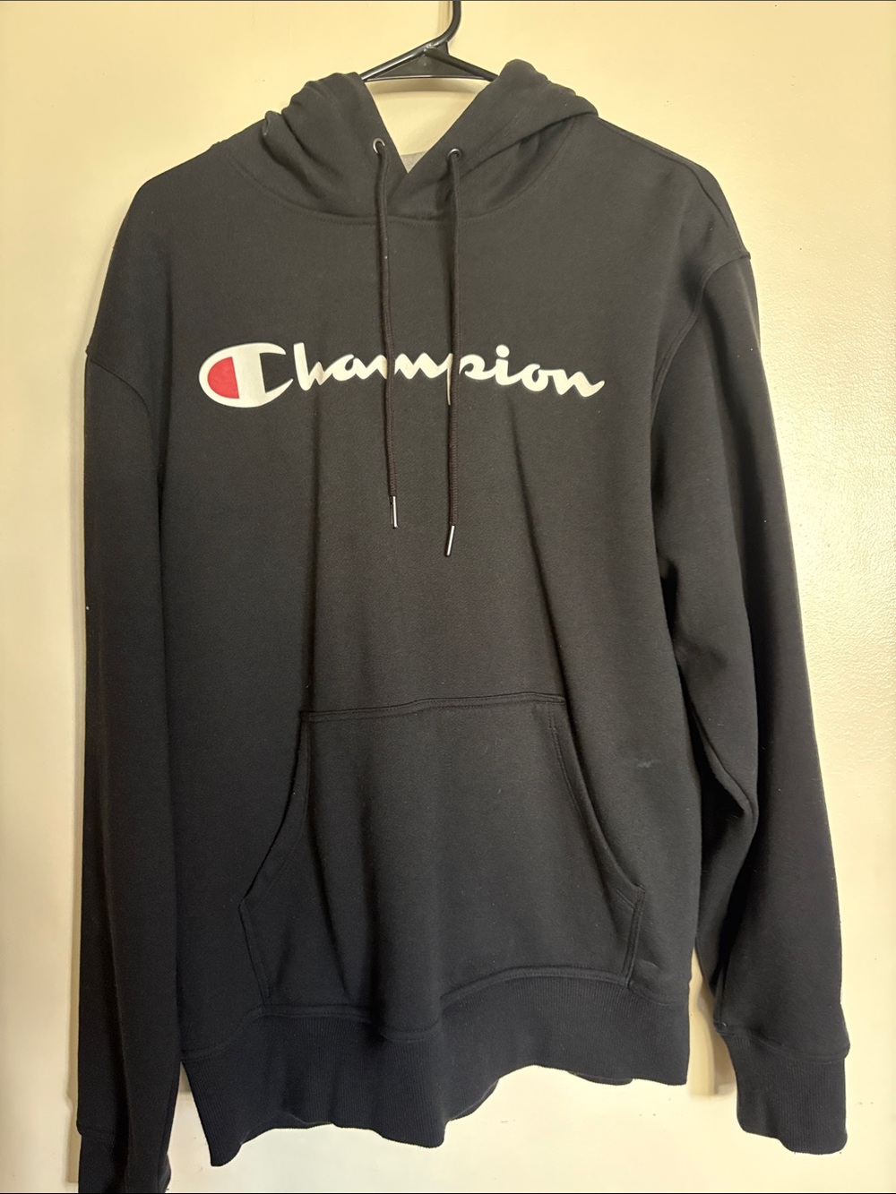 Champion Black Crewneck Hoodie with Logo